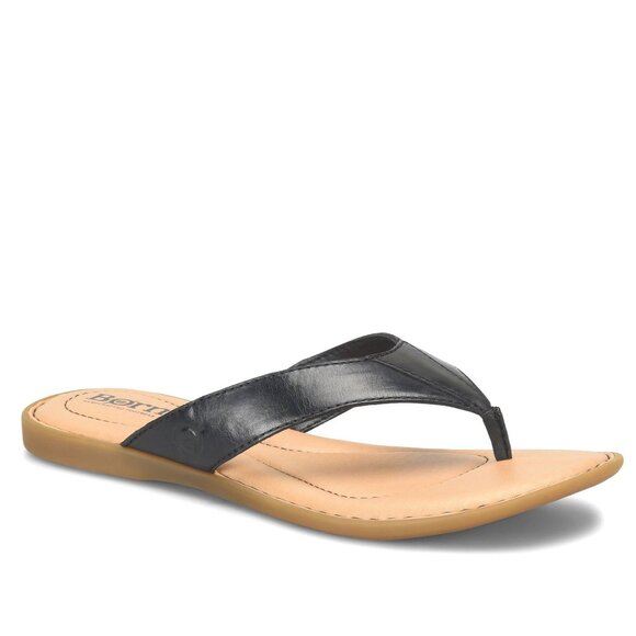 NEW Børn Ciara Flip Flop (Women) BLACK LEATHER, Size 8 M - Picture 1 of 3